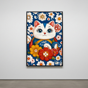 그림 액자 팝아트 인테리어소품 영원의 정원 고양이그림 고양이액자 대형 거실 벽걸이 장식 인테리어 포인트용 아트포스터 이미지