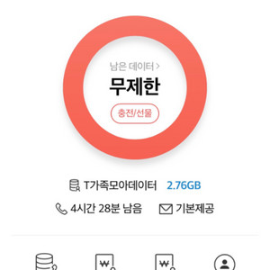 skt데이터 2기가 선물 판매합니다. 이미지