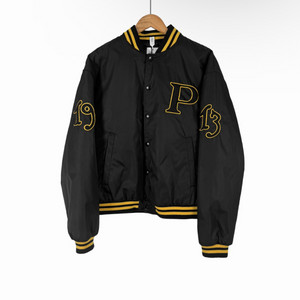 [L] 프라다 남성 로고 패치 리나일론 바시티 봄버 자켓 블랙 이미지