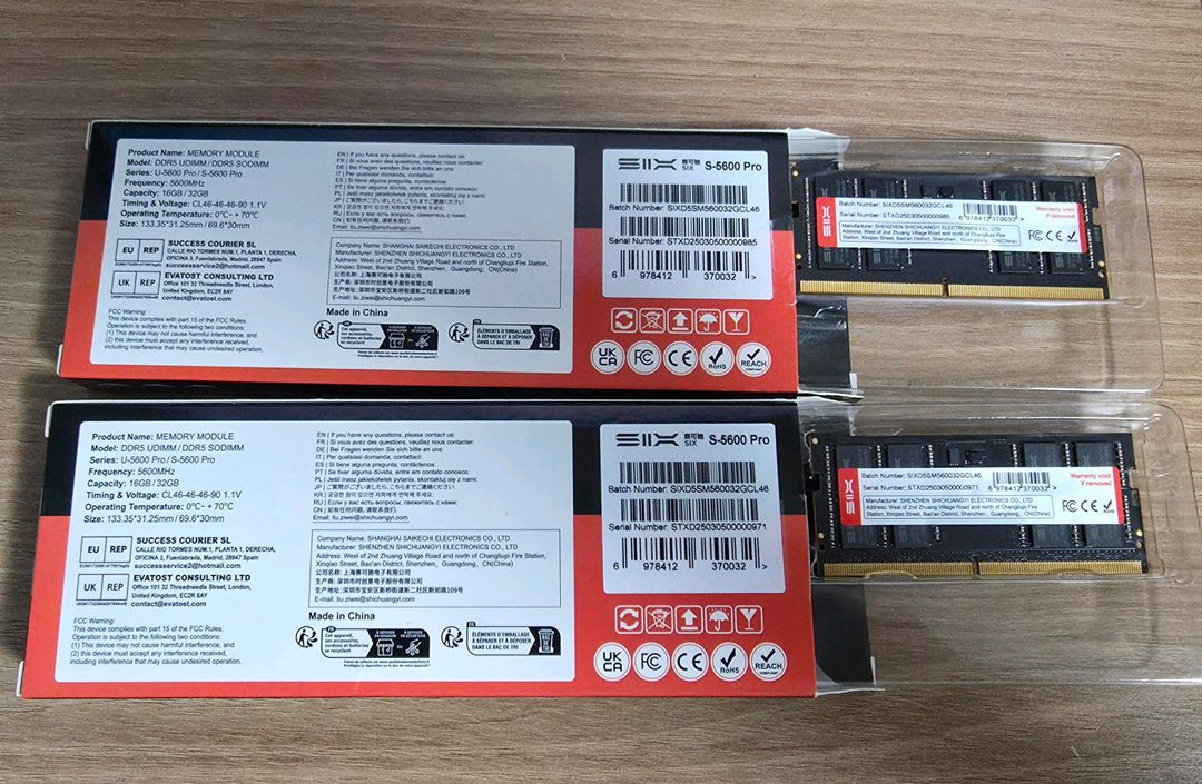 SIX 5600 Pro DDR5 32GB 노트북 램 2개 (64GB) 이미지