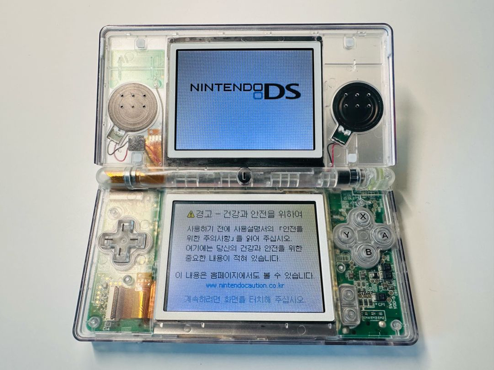 닌텐도 DS Lite DSL 클리어 하우징 한글 정발판 + 정품 충전기 판매 (GBA, 게임보이) 이미지
