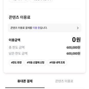콘텐츠 이용권 60만 73% 팝니다 이미지