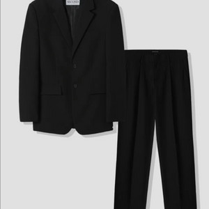 남성 미착용 새제품 블랙 수트 정장 자켓 L / 슬랙스 바지 XL 일괄 이미지