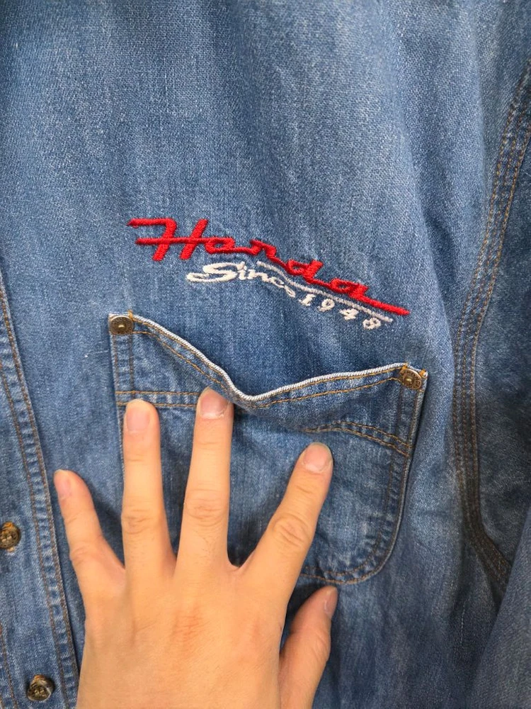혼다 올드스쿨 빈티지 자수로고 데님셔츠 긴팔 L xl 이미지