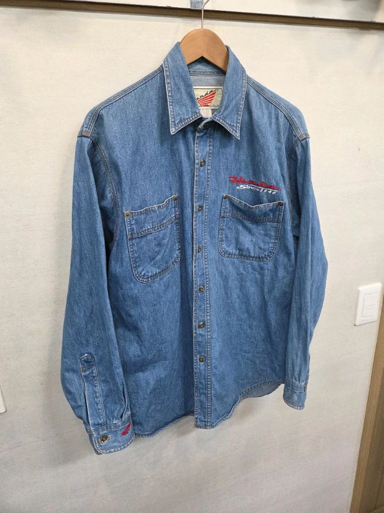 혼다 올드스쿨 빈티지 자수로고 데님셔츠 긴팔 L xl 이미지