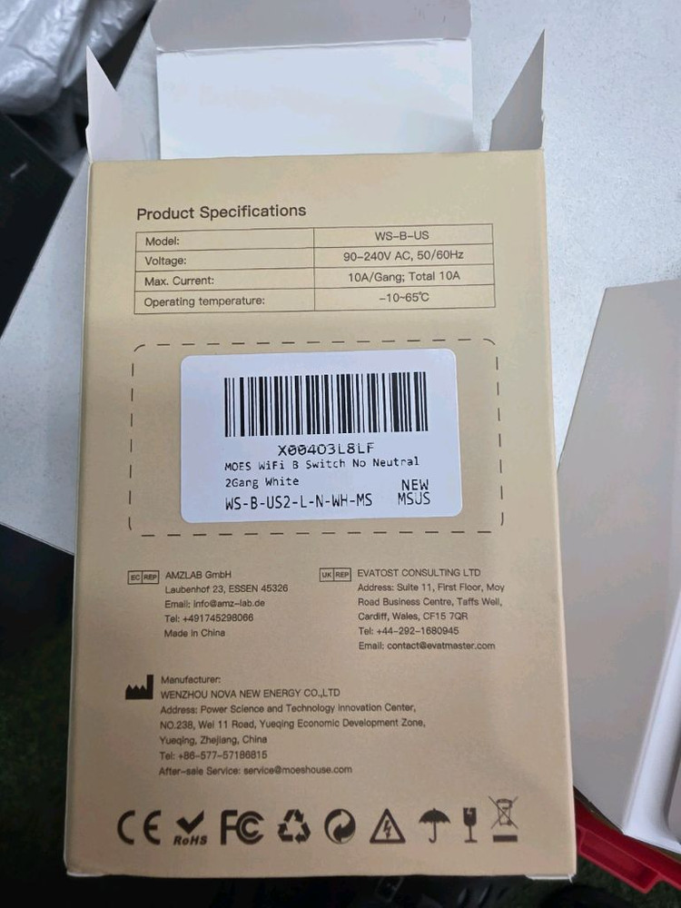 새상품 MOES Tuya 와이파이 스마트 스위치 두개일괄 이미지