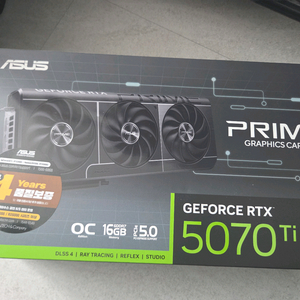ASUS PRIME 지포스 RTX 5070 Ti 그래픽카드 이미지
