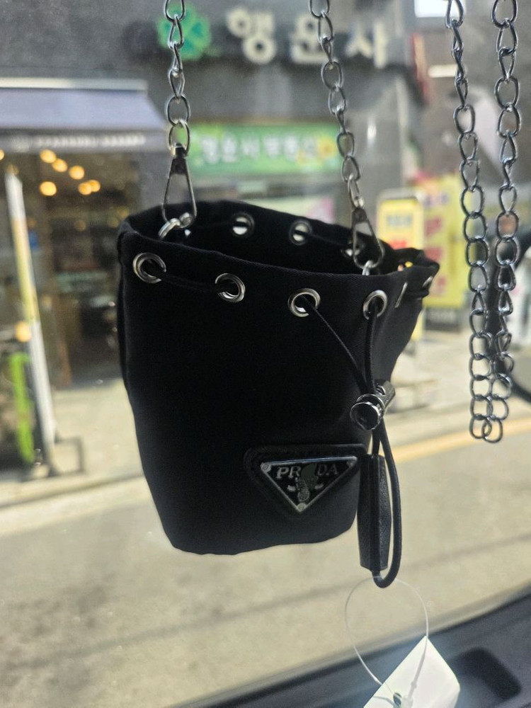 명품 스타일 미니 체인 버킷백 파우치 키링(프라다) 이미지