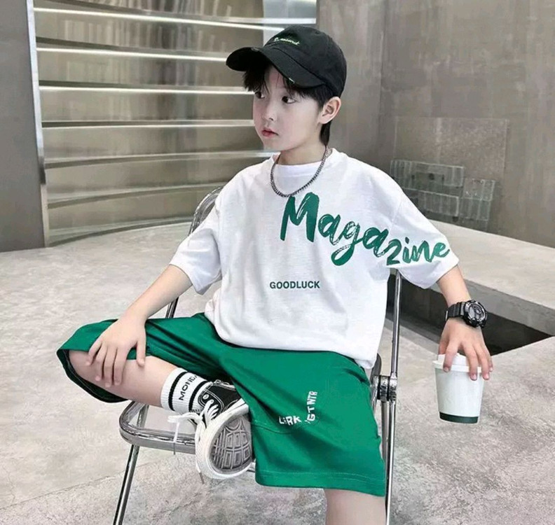 키즈 반바지& 반팔티 세트 이미지