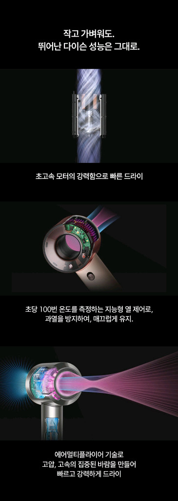 다이슨 슈퍼소닉 헤어 드라이어(드라이기) 트래블 + 파우치 세트 (수퍼소닉 뉴럴 에어랩 스트레이트) 이미지