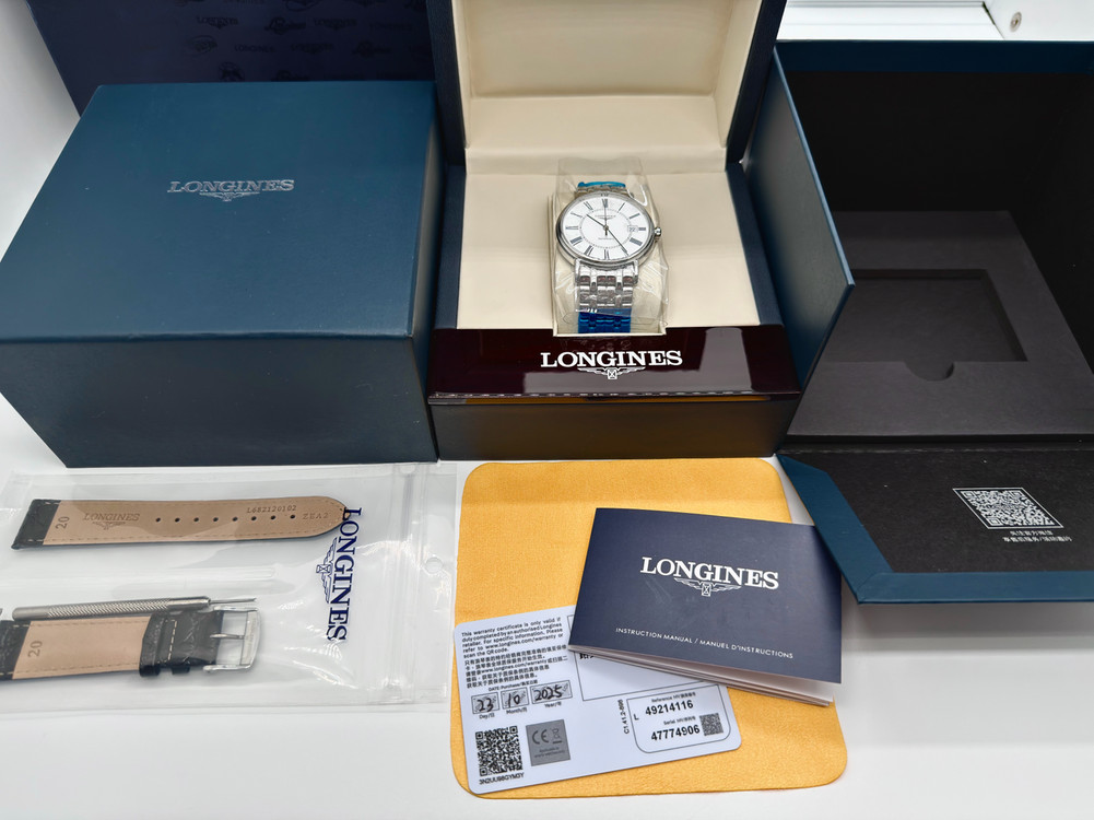 신품급 론진(Longines) 정품 오토매틱 38.5mm L4.921.4.11.6 남성 시계 이미지