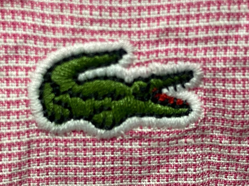 남성 라코스테 42 사이즈 슬림핏 L 핑크 잔체크 셔츠 남방 Lacoste 이미지