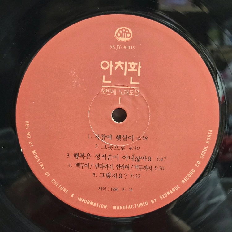안치환 1집 첫번째 노래모음 LP 초반 5075 이미지