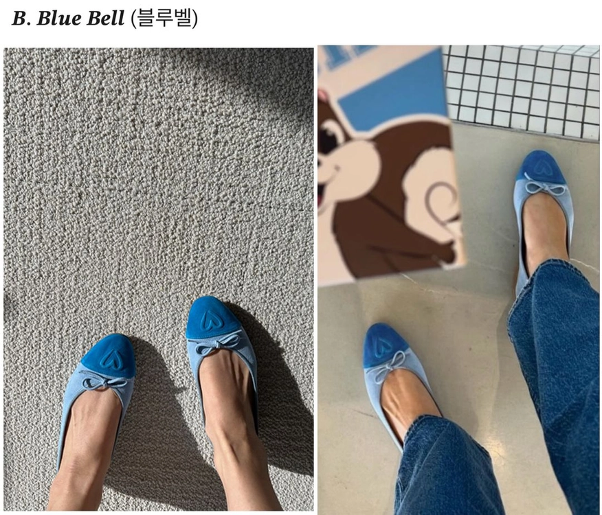 키미스튜디오 하트플랫 블루벨 235 새상품/ 키미하트플랫 스웨이드 플랫슈즈 양가죽 디자이너수제화 ki mmi 이미지
