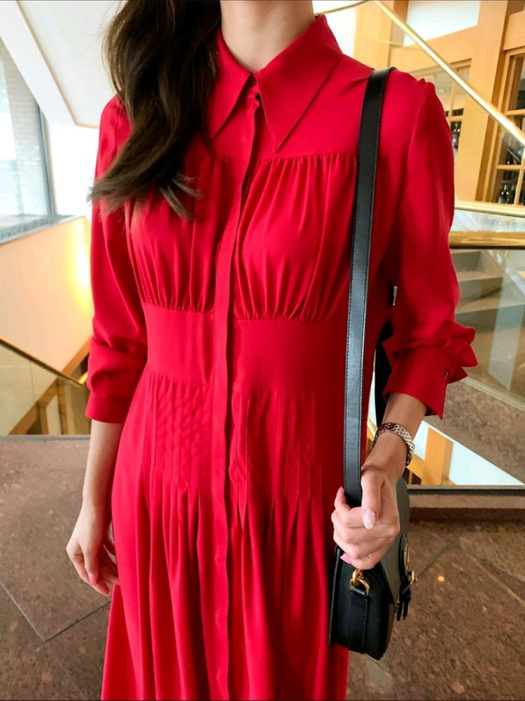 레디투웨어 알투더블유 R2W Palvin Pleated OPS 레드 2M 새제품 이미지