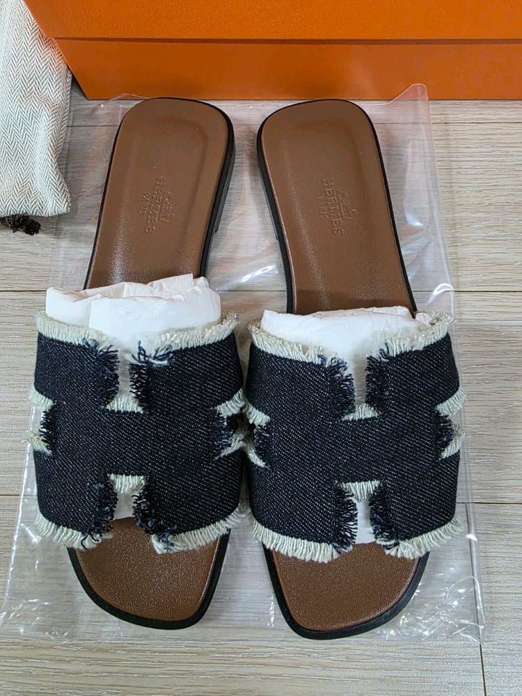 에르메스 오란 데님 슬리퍼 이미지
