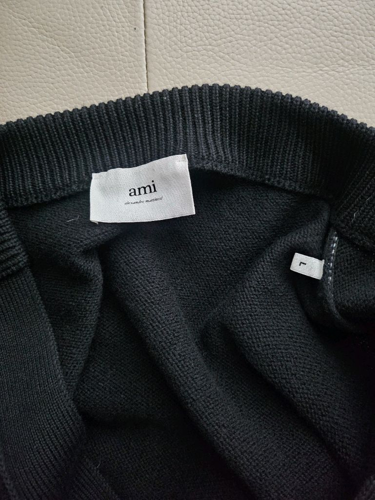 [거의 새것] 아미 AMI 빅 하트 로고 인타르시아 가디건 L 이미지