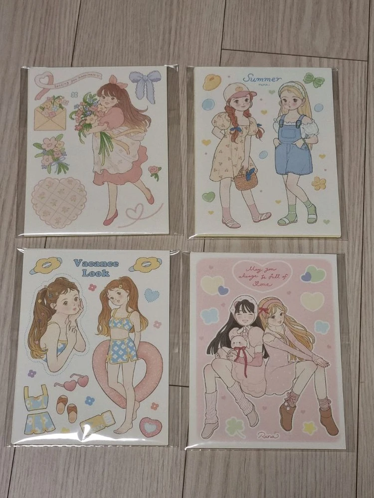 유보라님 라나님 모조지 인물 인스/스티커 (다꾸 포용 씰스티커 작가님) 이미지