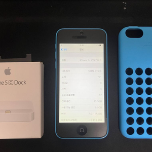 아이폰5C 16gb 블루 iOS7.0 + 정품 독과 케이스 이미지