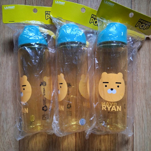 미개봉.릴팡 카카오프렌즈 컬러베리 트라이탄 핸들물병(라이언)500ml.3개일괄.사진 참고하세요 이미지