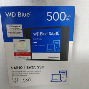 미개봄 새상품 wd blue sata ssd sa510 500gb 이미지