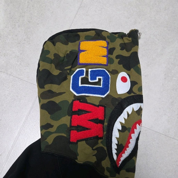 에이프(BAPE) 샤크 하프 카모 하프 집업 후드 이미지