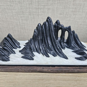 수석 돌 산수경석 운무산경 바다섬 절경 관통 이미지