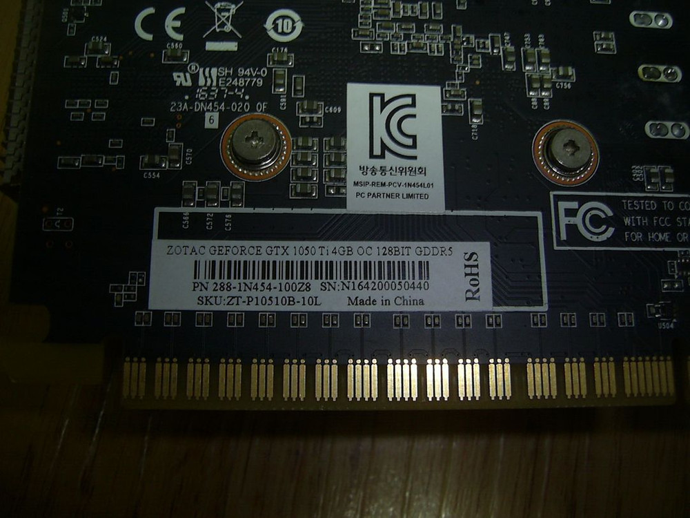 조탁 GTX 1050ti-4G 그래픽카드(무전원) 이미지