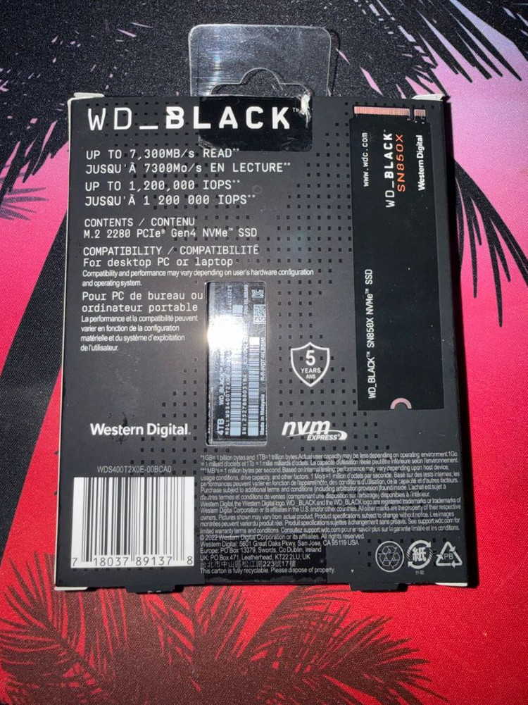wd sn850x 4tb m.2 nvme ssd 직구 이미지