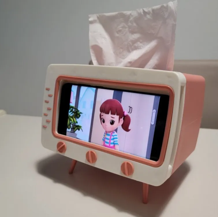 휴지케이스 핸드폰 거치대 인테리어소품 화장지 케이스 이미지