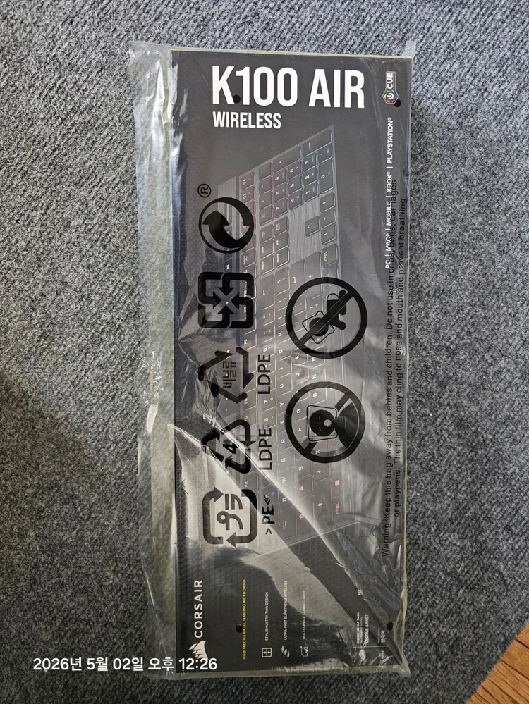 CORSAIR K100 AIR WIRELESS RGB Ultra Low Profile 커세어 k100 키보드 이미지