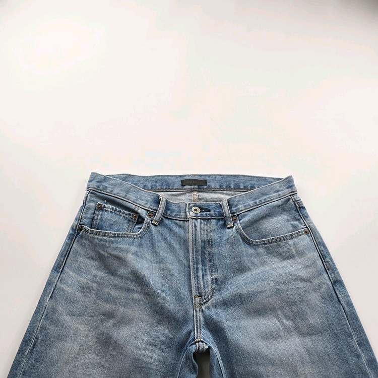 유니클로 청바지 일자 연청 워싱 데님 사이즈33 R5391 이미지