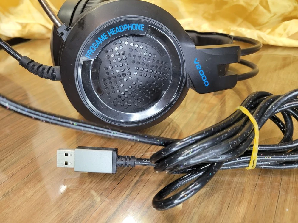 게임 헤드셋 헤드폰 이어폰 발광 LED 핸즈프리 USB타입 방송 베이스 이미지