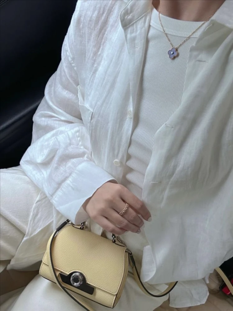 모이나 레더 탑핸들백 옐로우 nano 이미지