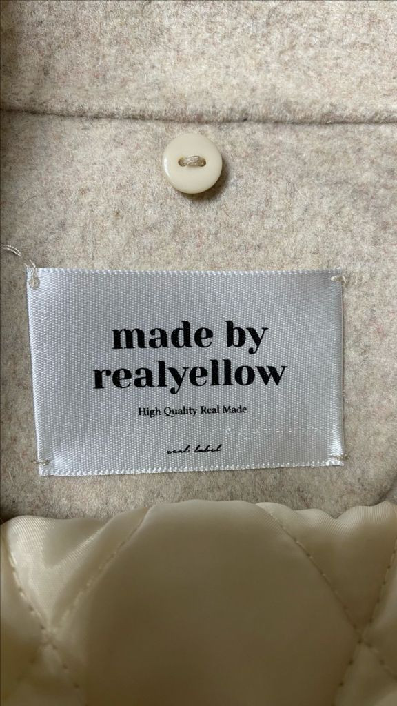 realyellow 베이지 더블 롱 울코트 핸드메이드 이미지