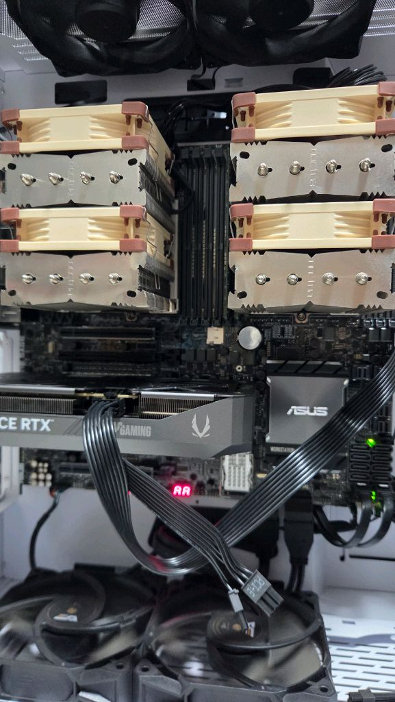 [풀세트] 제온 Gold 6226R x2 + ASUS C621E SAGE + 64GB + 녹투아 쿨러. 딥러닝 서버 이미지