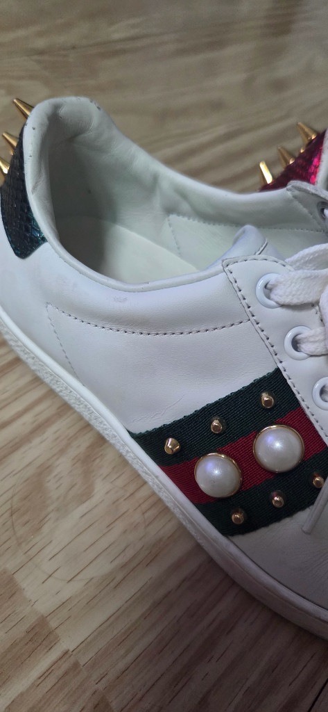 GUCCI 구찌 스니커즈 진주 장식 스터드 에이스 운동화 여성 240 이미지