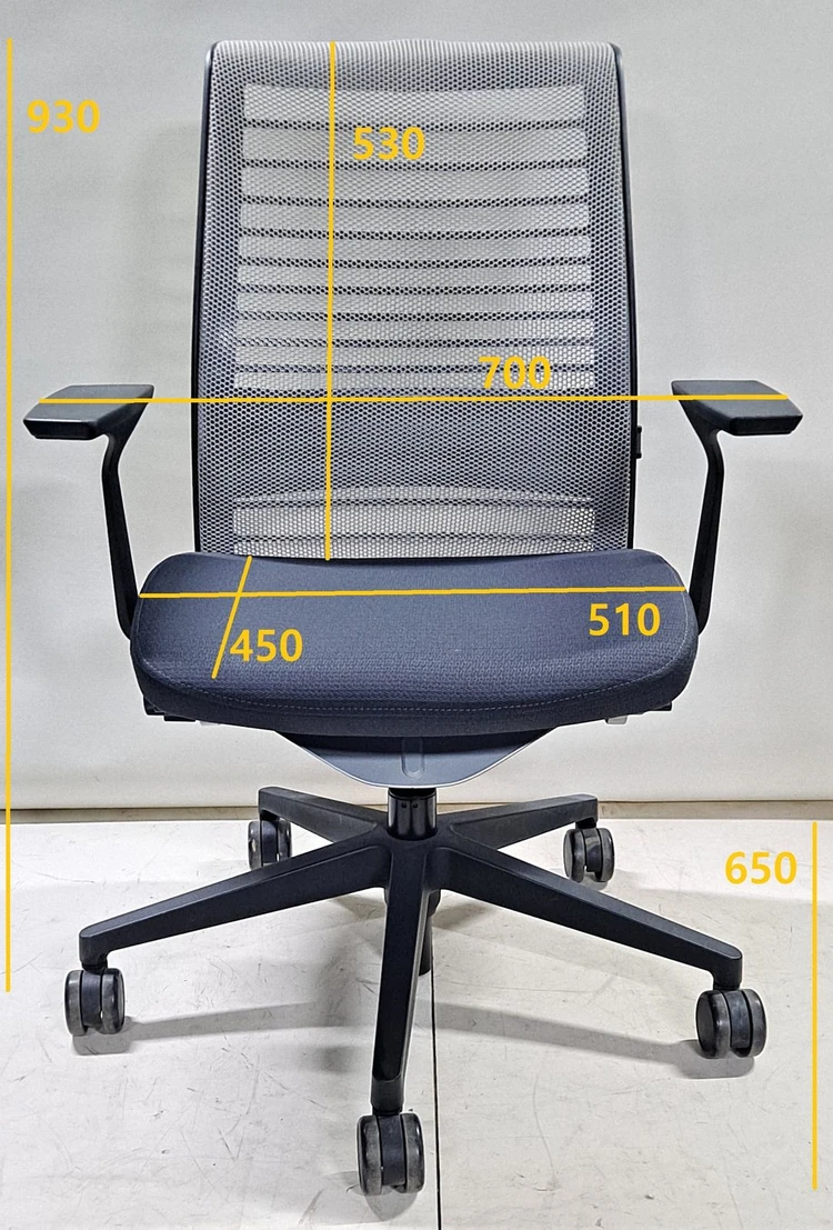 스틸케이스 씽크 V2 의자 (Steelcase Think V2 Chair 465A300) - 회색, 파손 이미지