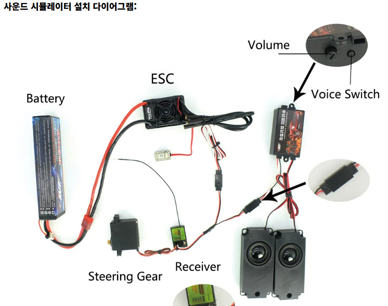 RC 자동차 2세대 10종류 엔진 사운드 스피커 원격제어 RC카 시뮬레이션 멀티펑션 트라이얼 트럭 온로드 오프로드 이미지