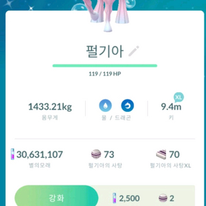 반짝이참 이로치 공간절단 펄기아 팝니다 포켓몬고 이미지