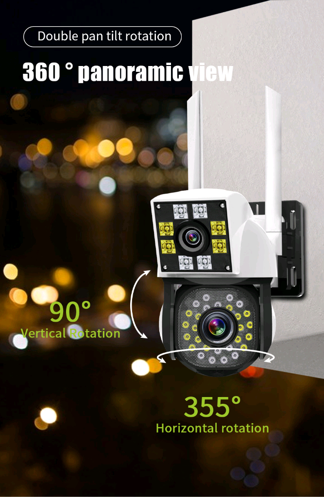 새상품)wifi cctv 360도 실외방수 듀얼카메라 홈캠 이미지