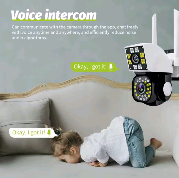 새상품)wifi cctv 360도 실외방수 듀얼카메라 홈캠 이미지