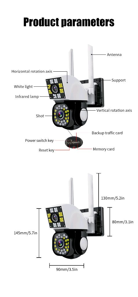 새상품)wifi cctv 360도 실외방수 듀얼카메라 홈캠 이미지