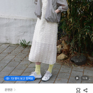 온앤온 플라워 슬리브리스 원피스 m사이즈 NEW5SO212 아이보리 이미지
