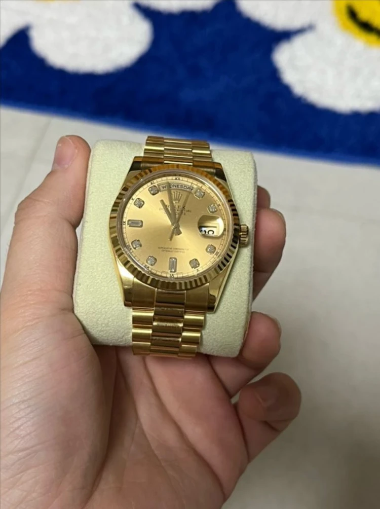 (118238) 롤렉스 데이데이트 36mm 샴페인 바게트 다이아 텐포인트 10P 이미지