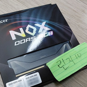 DDR5 램메모리 APACER DDR5-6000 CL38 NOX RGB 블랙 32GB (16x2) 풀박스 팝니다 이미지