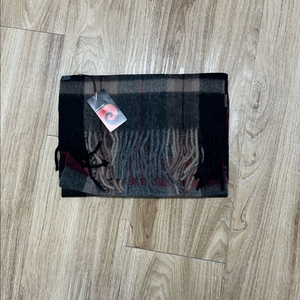 (새상품) 피에르 가르뎅 100% 울 체크 머플러 이미지