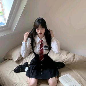 명문 사립고 원피스세트 졸사 컨셉 제복 개화기 프레피 Y2K 이미지