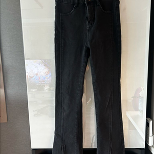 블랙 기모 부츠컷 데님 바지 판매합니다. 이미지