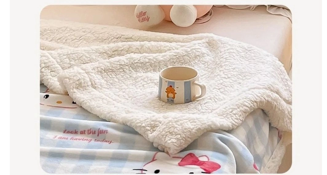 산리오극세사 양털담요 키티담요 마이멜로디담요 이미지